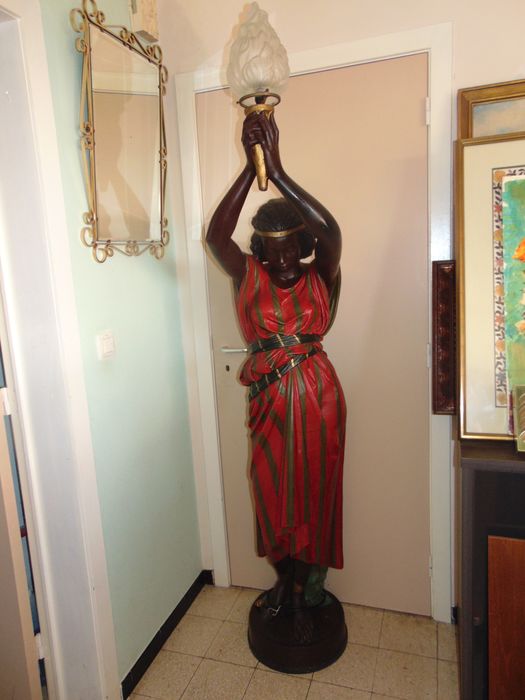 Lampadaire, Lampe statue libyenne 200 cm