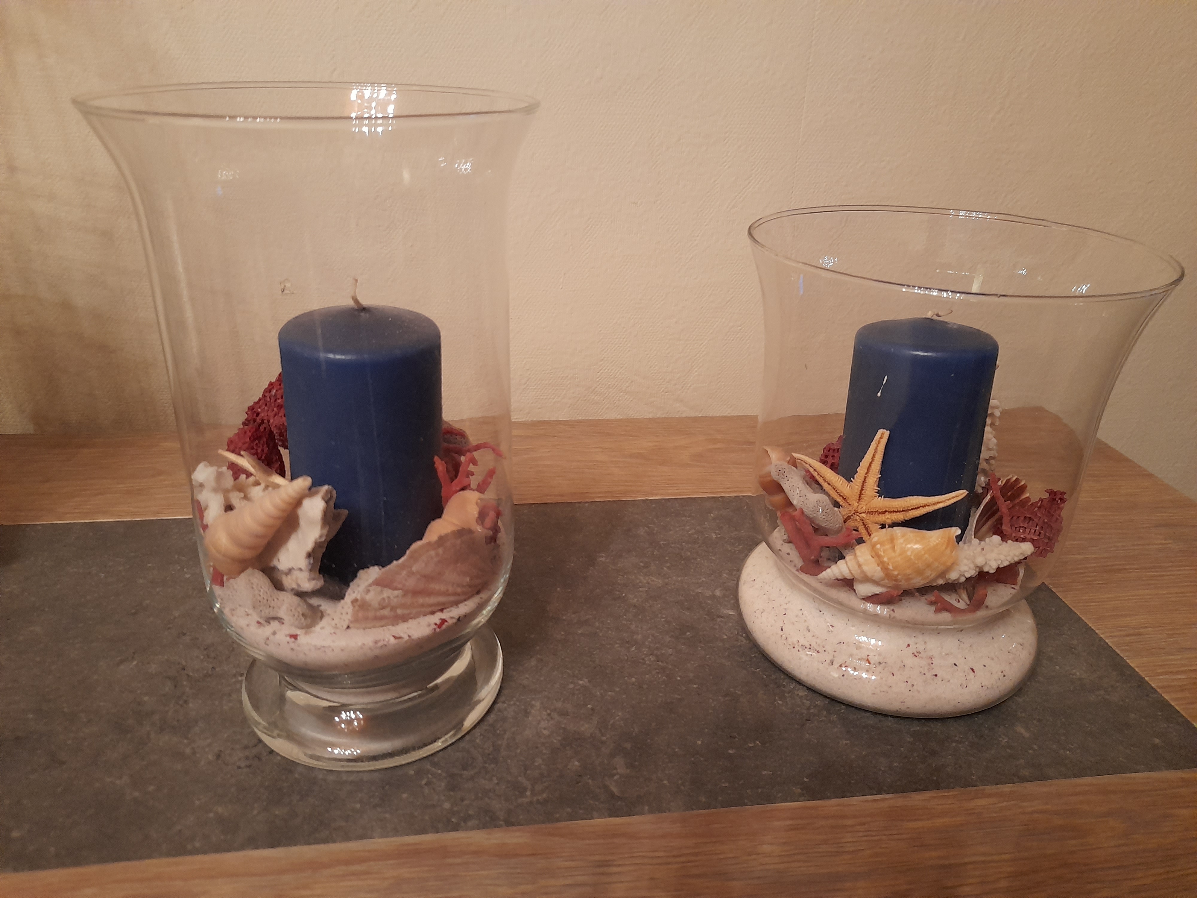 2 verre a bougie decor mer 