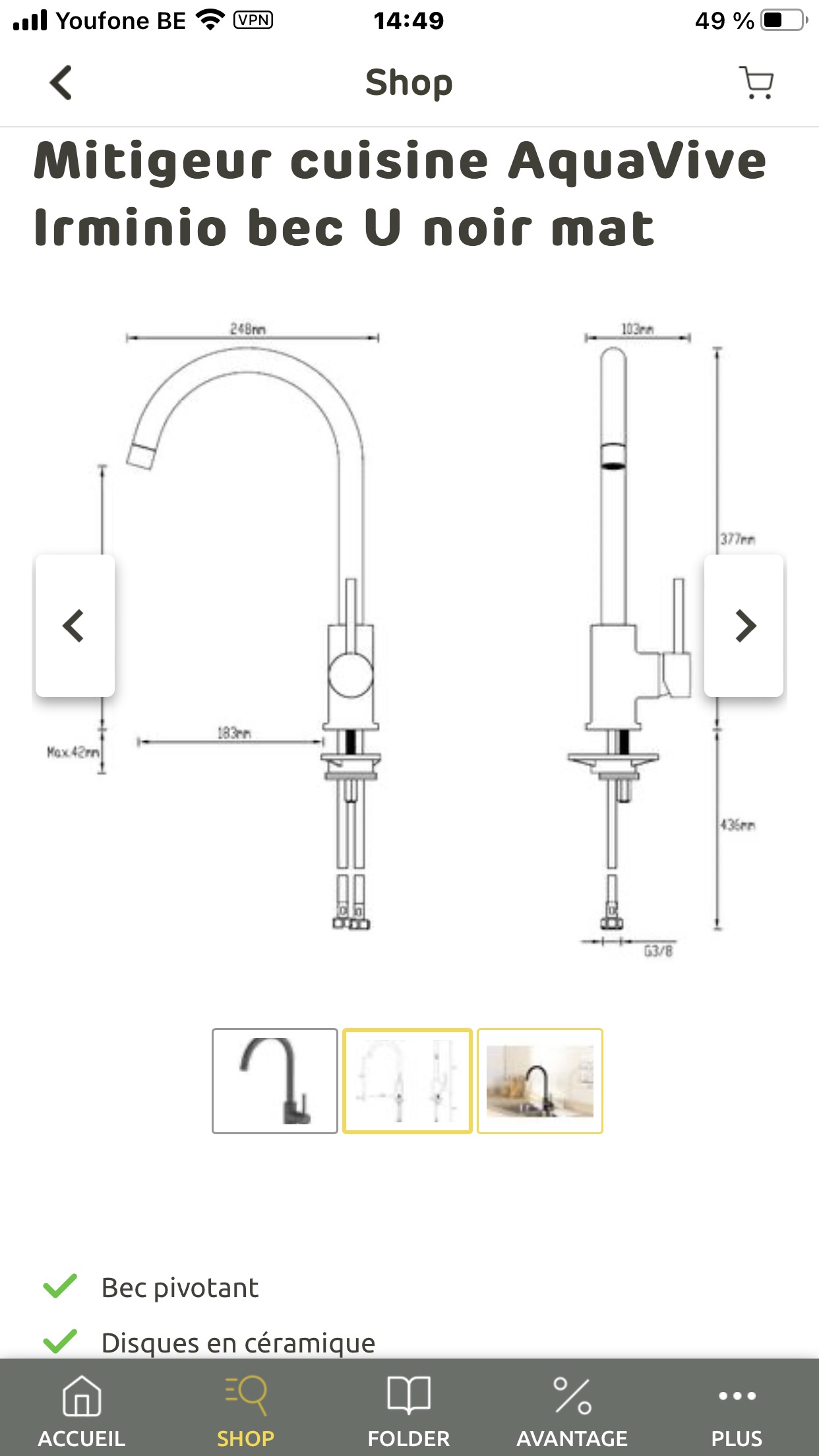 mitigeur cuisine robinet noir mat