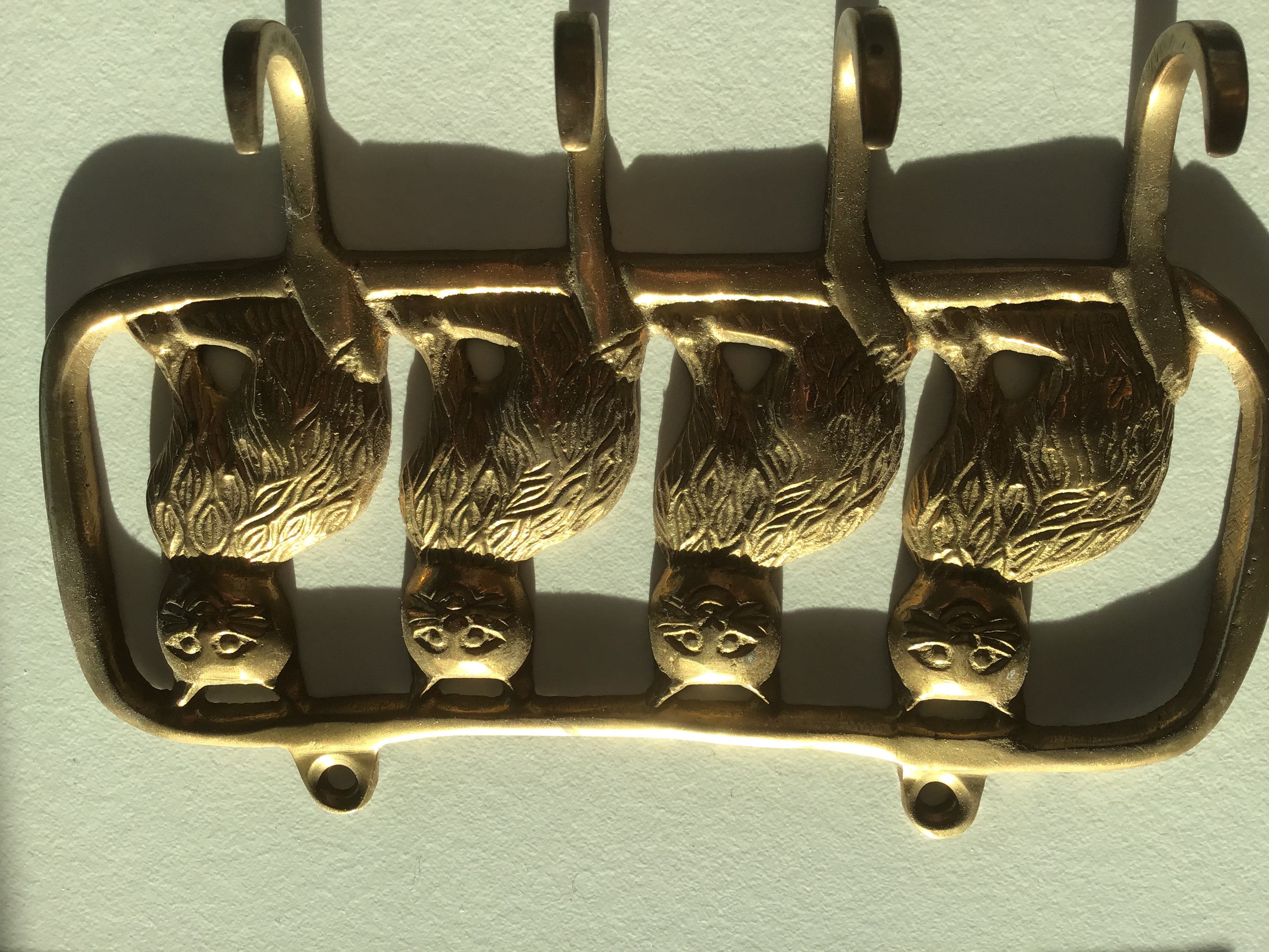 Porte-clefs  mural métallique motif chats