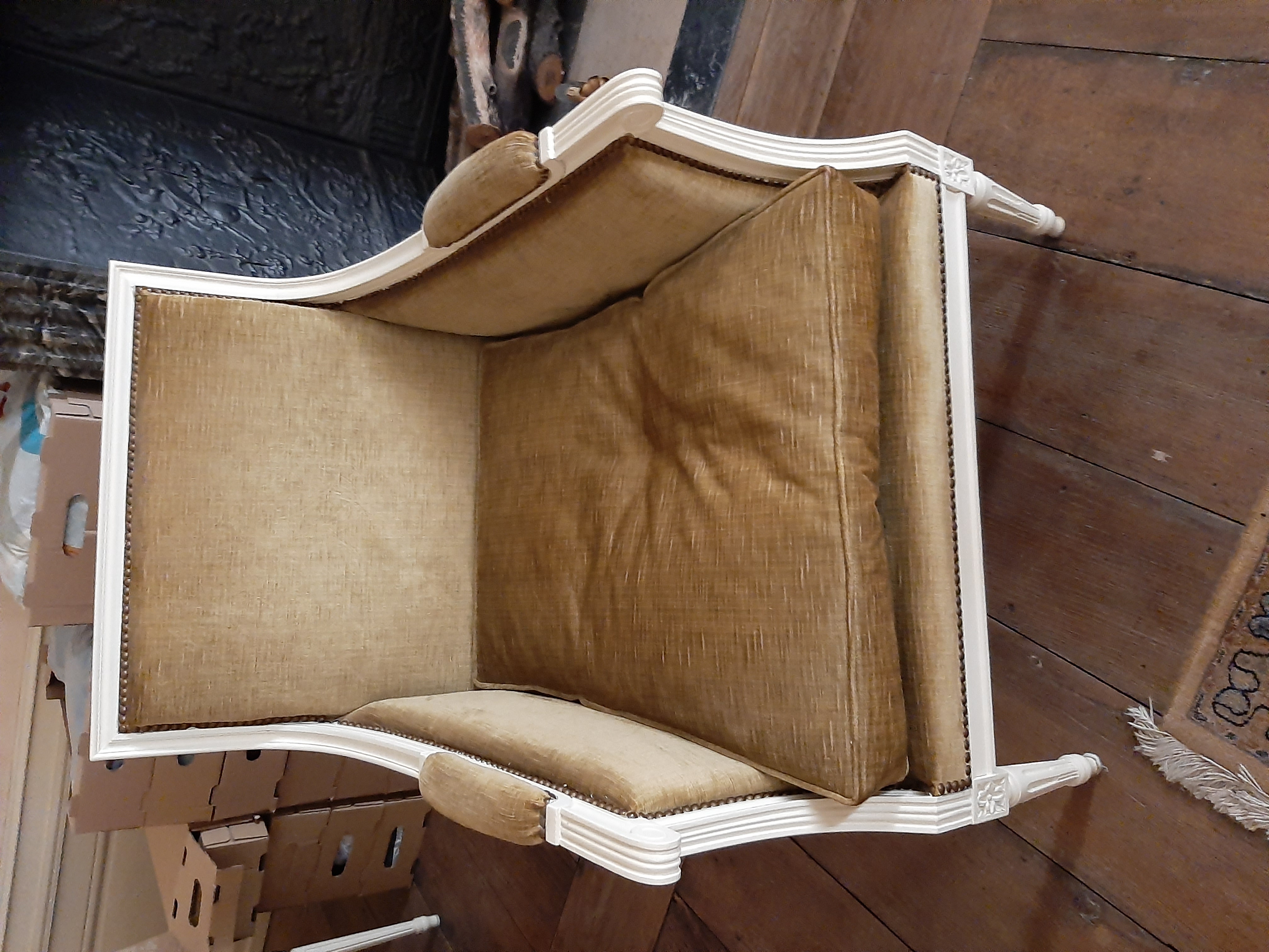 fauteuil ancien velours vert 300 euros